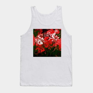 Green and Red Abstract Art Tank Top